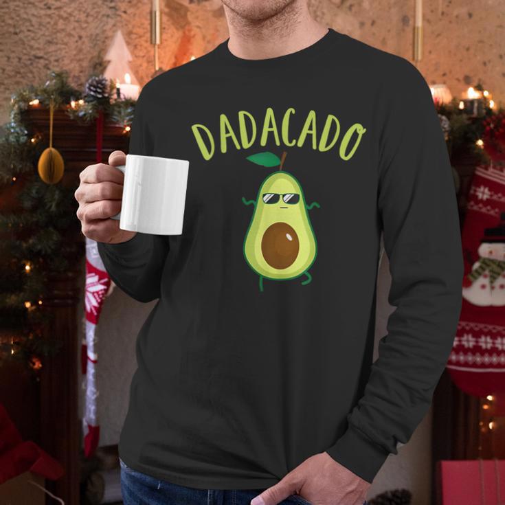 Dadacado Cute Daddy Avocado Pregnant Dad Father Day Men Long Sleeve T-Shirt