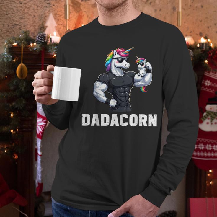 Dadacorn Unicorn Dad Papa Father's Day Daughter Men Long Sleeve T-Shirt Dadacorn Unicorn Dad Papa Father's Day Daughter Men Long Sleeve T-Shirt