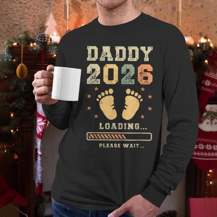 Daddy 2026 Loading Baby Announcement Expecting Dad To Be Men Long Sleeve T-Shirt