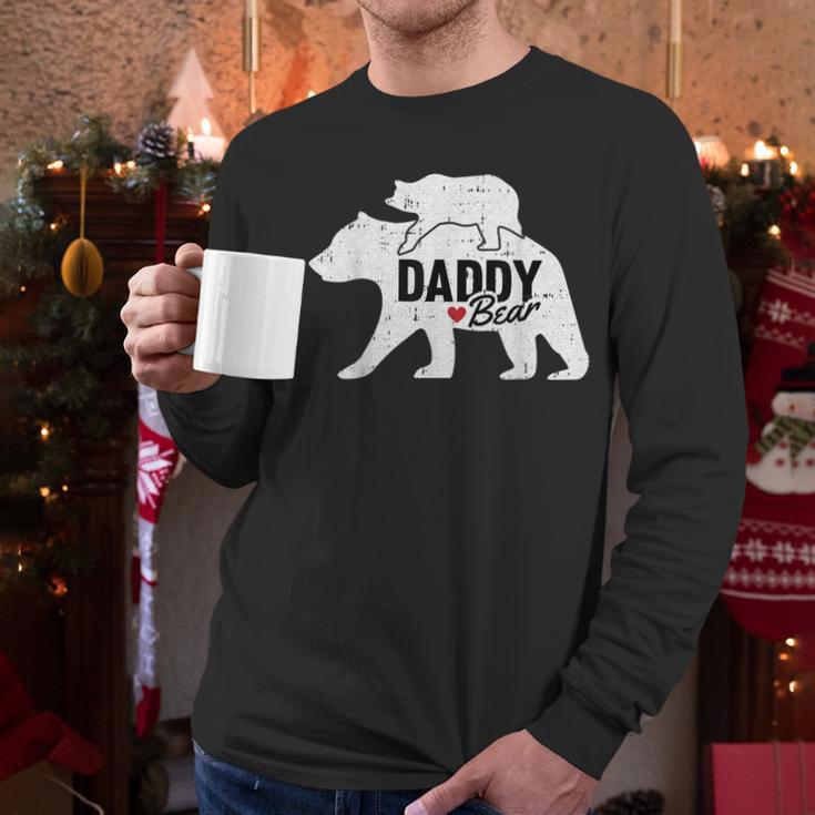 Daddy Bear Fathers Day Cute Baby Cub Papa Dad-a Pops Small Men Long Sleeve T-Shirt