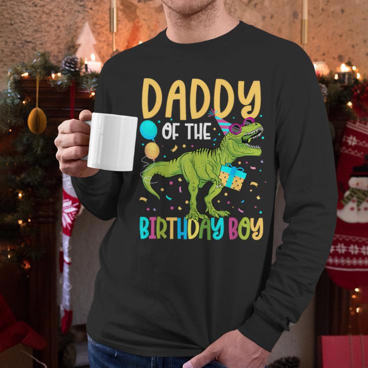 Daddy Of The Birthday Boy Family Matching Dinosaur Squad Men Long Sleeve T-Shirt
