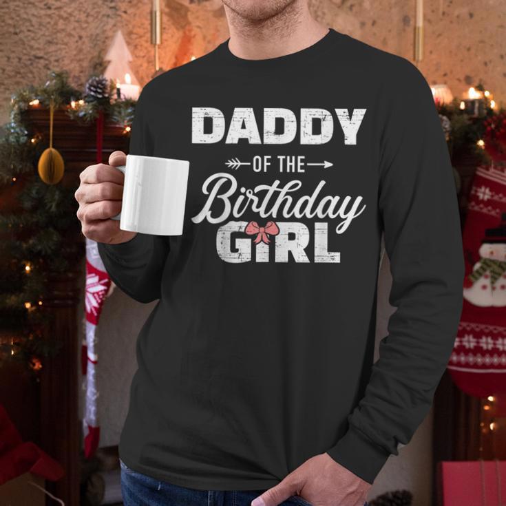 Daddy Of The Birthday Daughter Girl Matching Family For Dad Men Long Sleeve T-Shirt