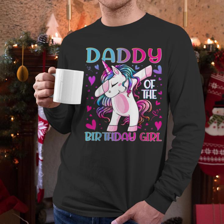Daddy Of The Birthday Girl Dabbing Unicorn Dad Daddy Small Men Long Sleeve T-Shirt Daddy Of The Birthday Girl Dabbing Unicorn Dad Daddy Small Men Long Sleeve T-Shirt