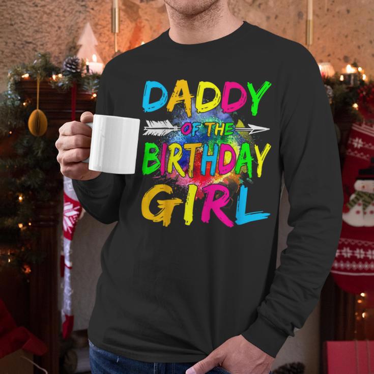 Daddy Of The Birthday Girl Retro 80's Party Men Long Sleeve T-Shirt