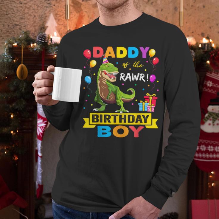 Daddy Dinosaur Shirt Cute Birthday Boy Family Apparel Men Long Sleeve T-Shirt