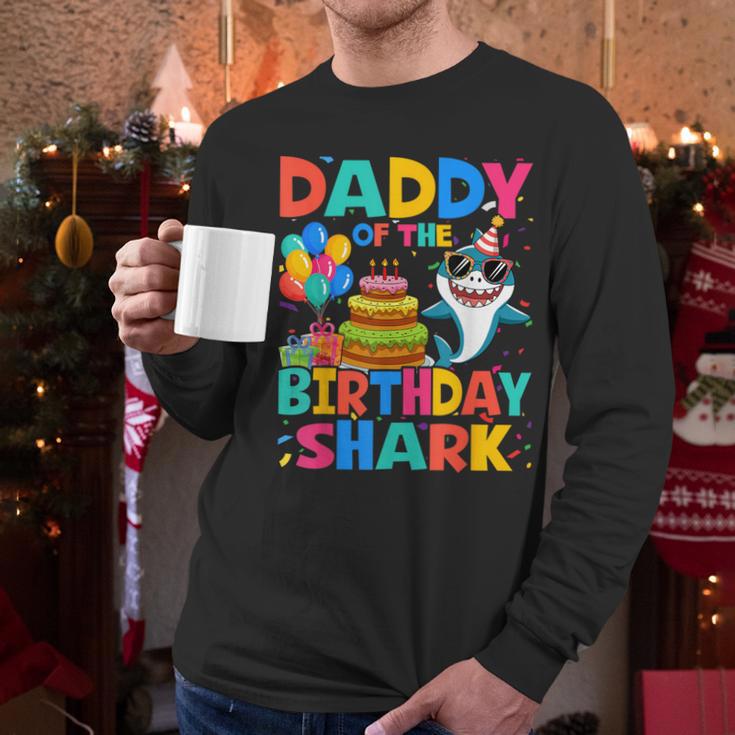 Daddy Of The Shark Birthday Dad Matching Family Men Long Sleeve T-Shirt