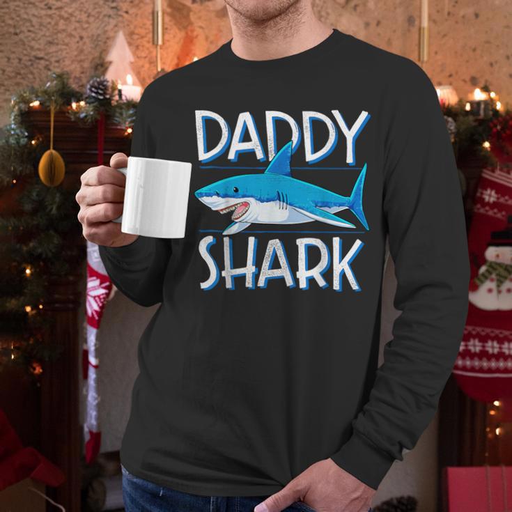 Daddy SharkShirt Fathers Day Family Matching Dad Men Long Sleeve T-Shirt