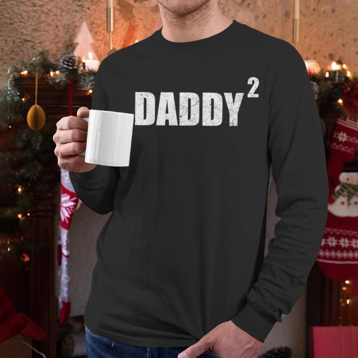Daddy Squared Shirt 2 Second Pregnancy Announcement Shirt Men Long Sleeve T-Shirt