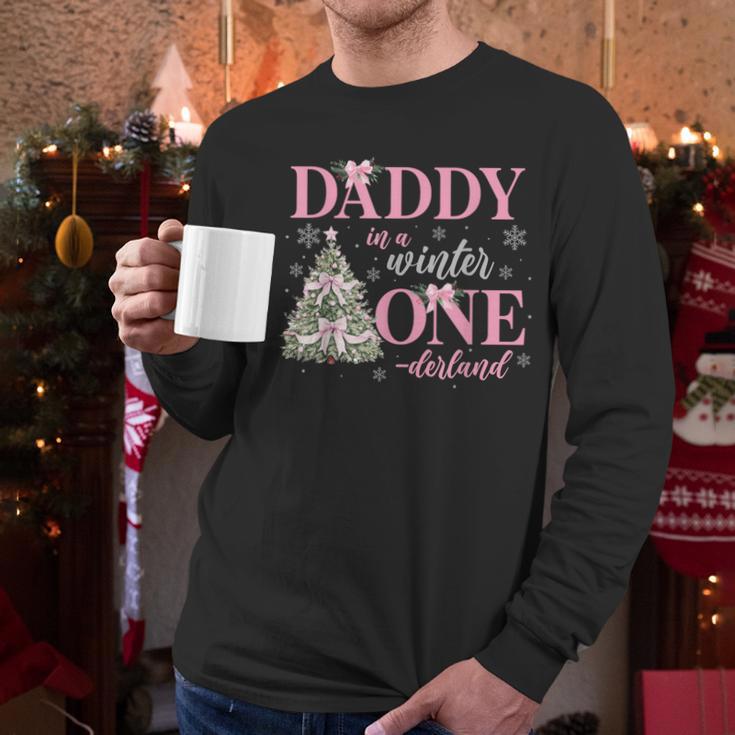 Daddy In a Winter Onederland Birthday Girl Christmas Tree Men Long Sleeve T-Shirt