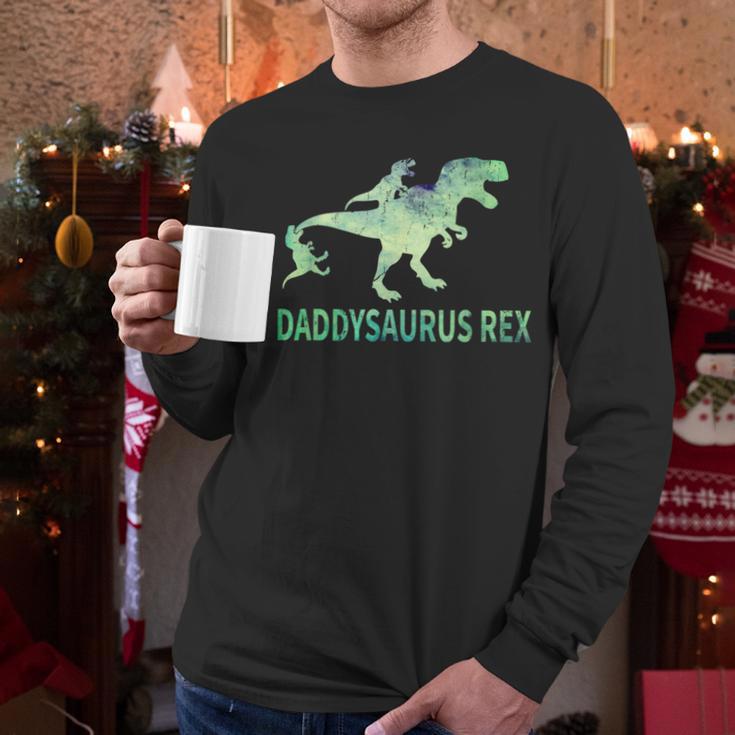 DaddysaurusRex Dinosaur Daddy Saurus Dad 2 Two Kids Dino Men Long Sleeve T-Shirt DaddysaurusRex Dinosaur Daddy Saurus Dad 2 Two Kids Dino Men Long Sleeve T-Shirt