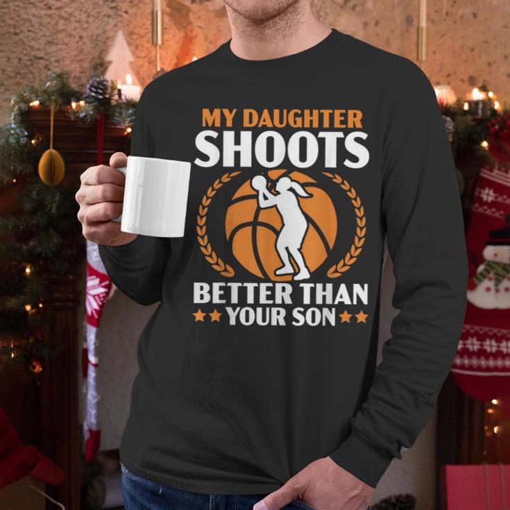 Daughter Basketball Sport Basketball Dad Mom Basketball Fan Men Long Sleeve T-Shirt