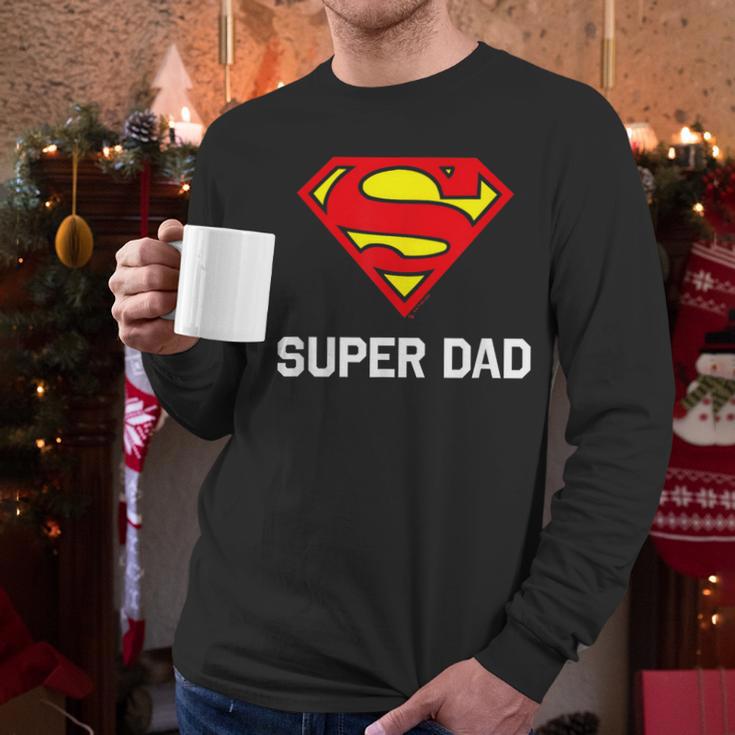 DC Comics Superman Father's Day Super Dad Logo Men Long Sleeve T-Shirt