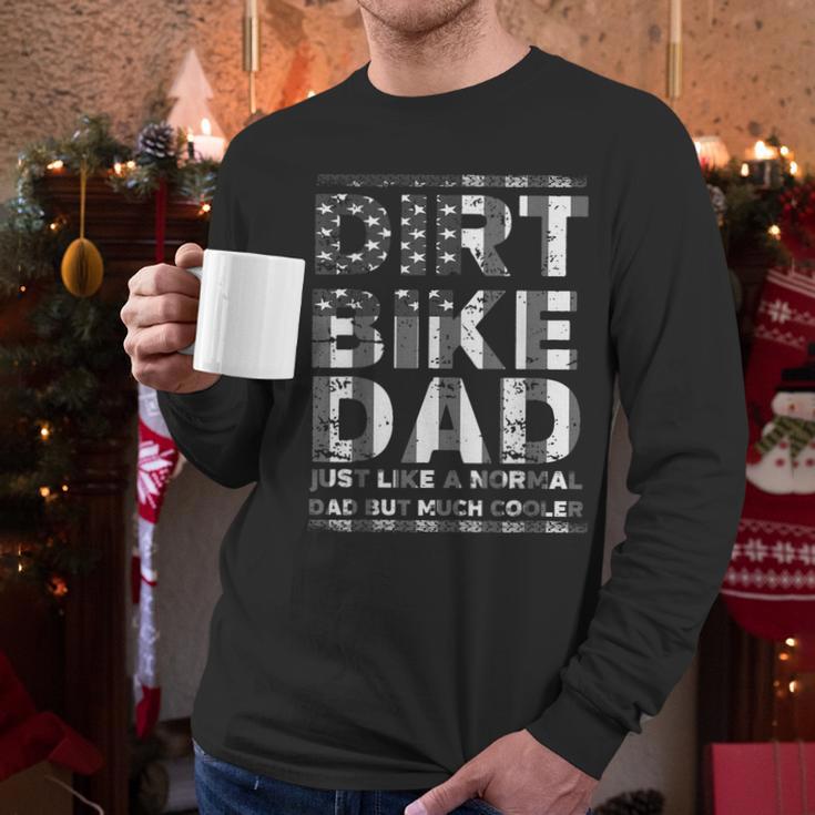 Dirt Bike DAD Bike Motocross Enduro US Flag Shirt T-Shirt Men Long Sleeve T-Shirt