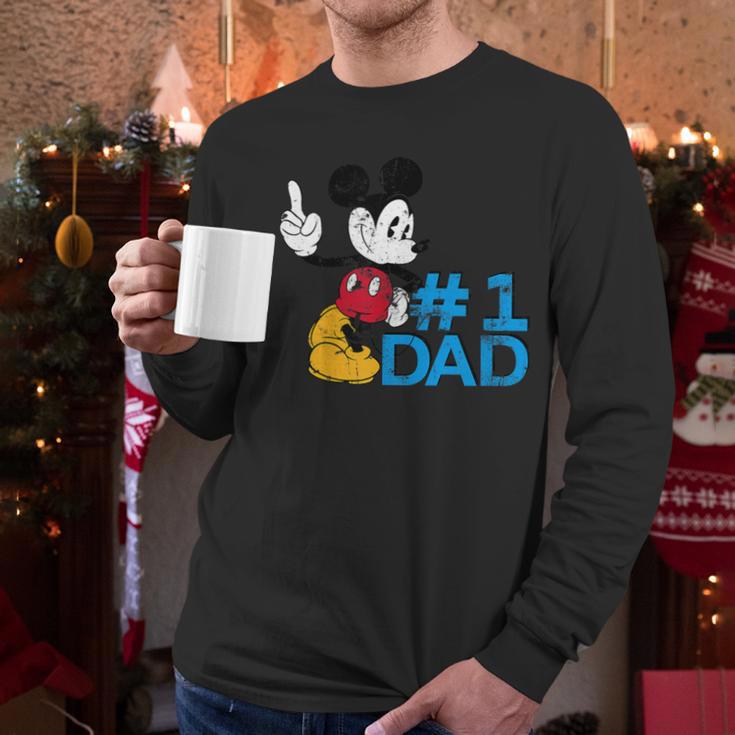 Disney Mickey Mouse Father's Day 1 Dad Men Long Sleeve T-Shirt Disney Mickey Mouse Father's Day 1 Dad Men Long Sleeve T-Shirt