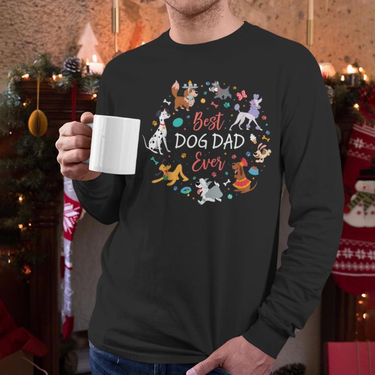 Disney Pet Parent Father’s Day Disney Dogs Best Dog Dad Ever Men Long Sleeve T-Shirt