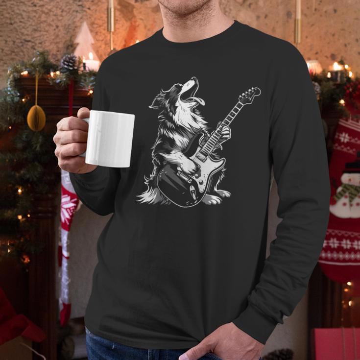 Dog Guitarist Guitar Australian Shepherd Dad Mom Men Long Sleeve T-Shirt Dog Guitarist Guitar Australian Shepherd Dad Mom Men Long Sleeve T-Shirt