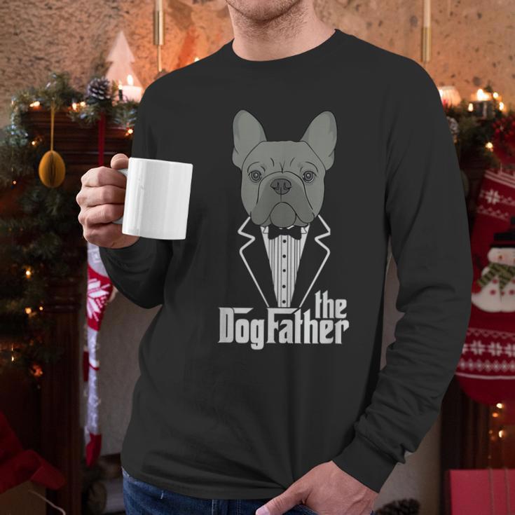 The Dogfather French Bulldog Dad Frenchie Papa T-Shirt Small Men Long Sleeve T-Shirt