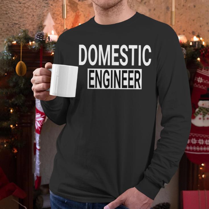 Domestic Engineer House Husband Stay At Home Dad Uniform Men Long Sleeve T-Shirt