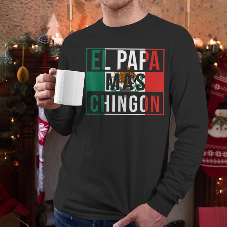 El Papa Mas Chingon Best Mexican Dad Men Long Sleeve T-Shirt