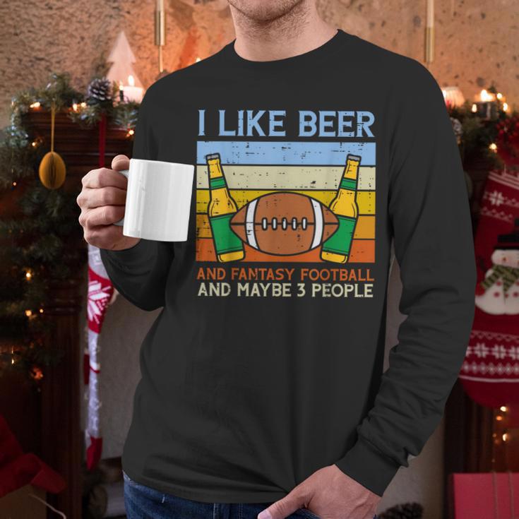 I Like Fantasy Football 3 People Draft Party Dad Men Men Long Sleeve T-Shirt