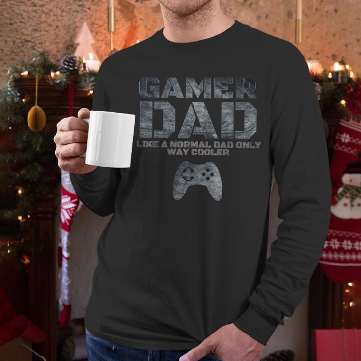 Father Dad Daddy Husband Tshirt Gamer Dad Men Long Sleeve T-Shirt
