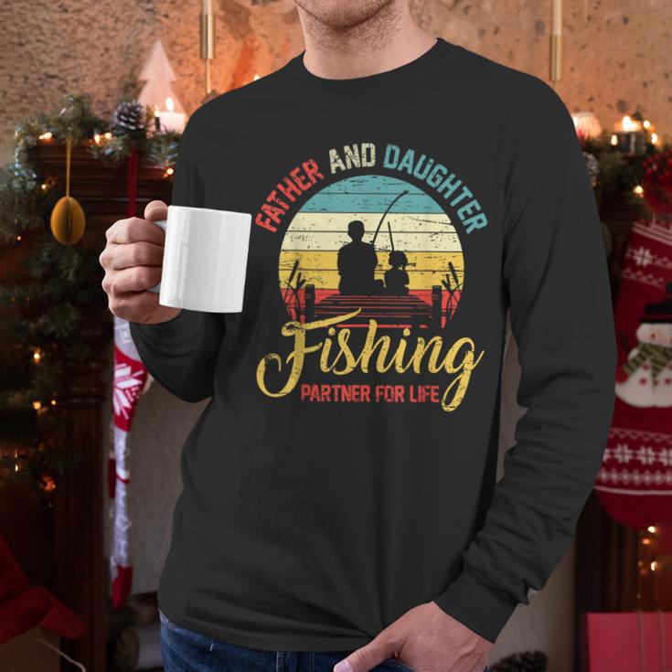 Father Daughter Fishing Partner For Life Retro Matching Dad Men Long Sleeve T-Shirt