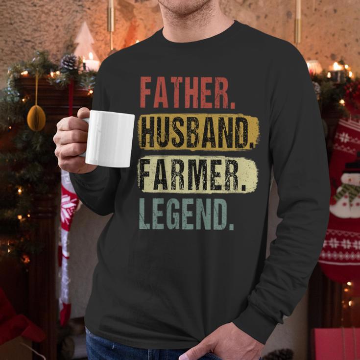 Father Husband Farmer Legend Vintage Dad Father's Day Men Long Sleeve T-Shirt
