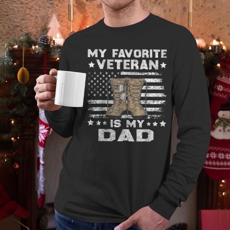 Father Veterans Day My Favorite Veteran Is My Dad For Kids Men Long Sleeve T-Shirt