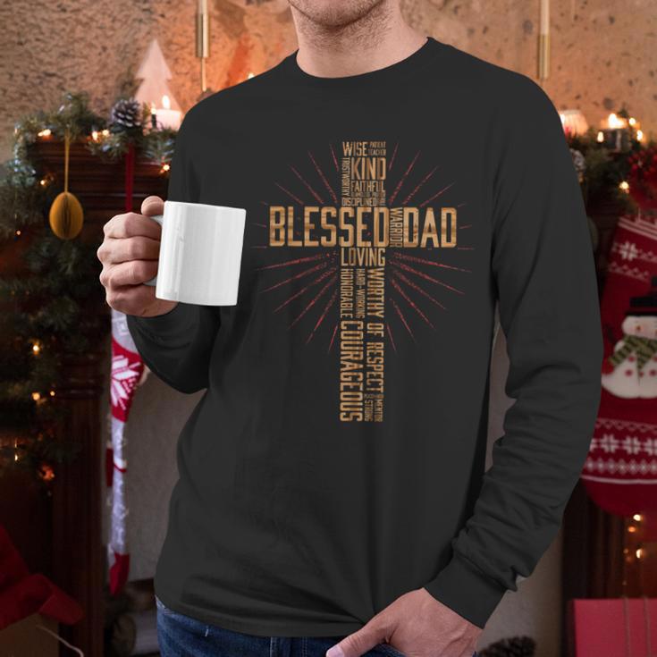 Father's Day For Dad Husband Blessed Dad Christian Men Long Sleeve T-Shirt