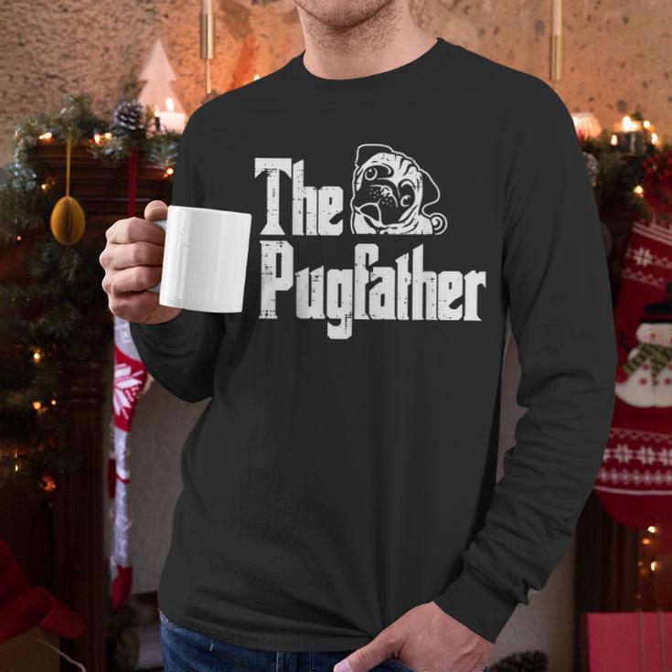 Fathers Day The Pug Father Pug Daddy Papa Fur Dad Dog Owner Men Long Sleeve T-Shirt