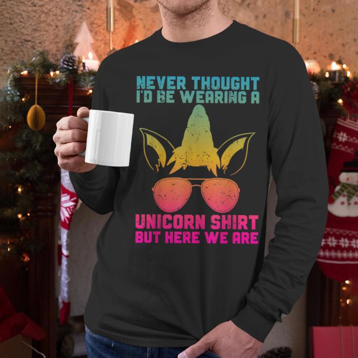 Fathers Day I Wear A Unicorn Shirt Dadacorn Men Long Sleeve T-Shirt