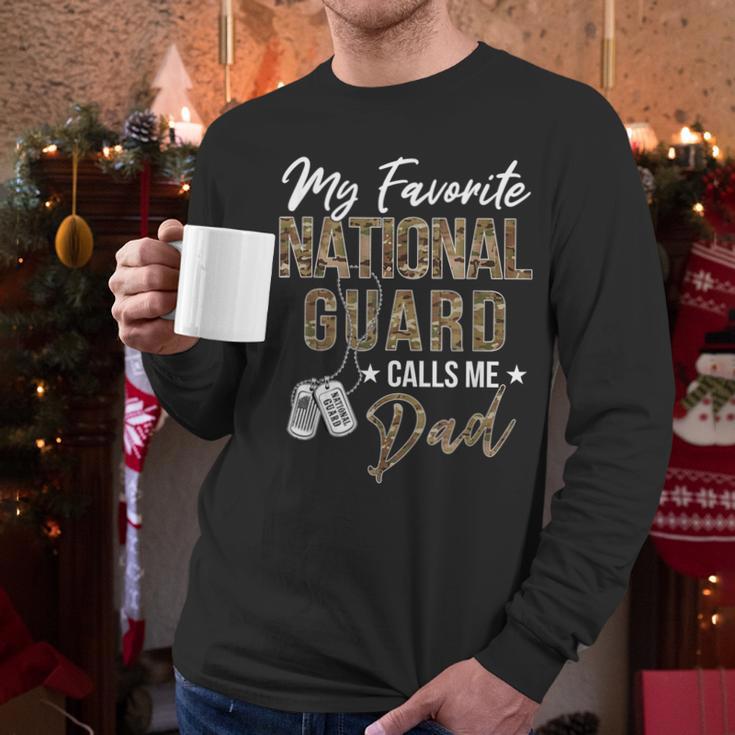 My Favorite National Guard Calls Me Dad Military Family Men Long Sleeve T-Shirt