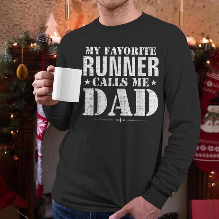 My Favorite Runner Calls Me Dad Father's Day Men Long Sleeve T-Shirt