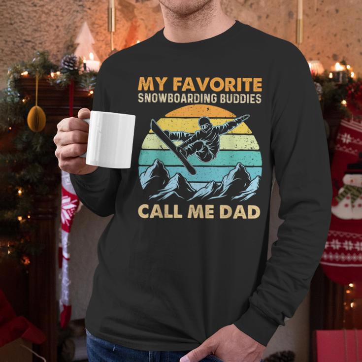 My Favorite Snowboarding Buddies Call Me Dad Snowboarder Men Long Sleeve T-Shirt