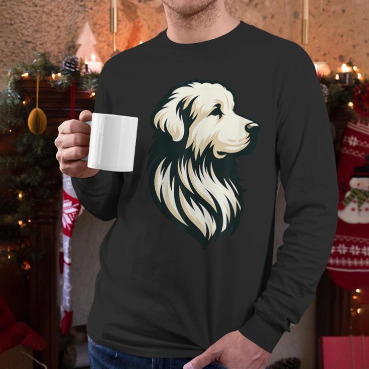 Great Pyrenees Pyr Minimalist Simple Dog Mom Dad Boys Girls Men Long Sleeve T-Shirt