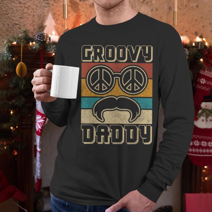 Groovy Daddy 60s Outfit 70s Themed Party Costume Dad Hippie Men Long Sleeve T-Shirt