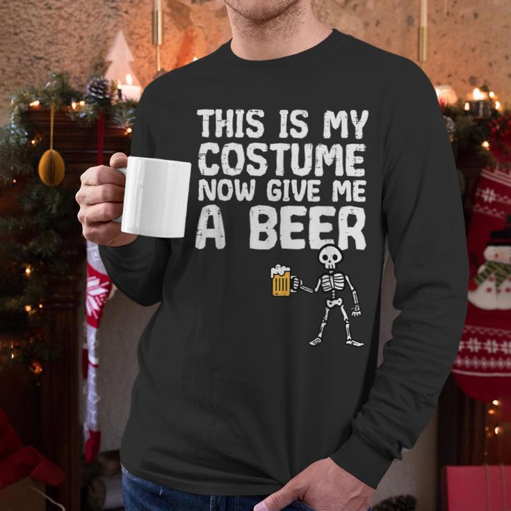 Halloween This Is My Costume Give Me Skeleton Dad Men Men Long Sleeve T-Shirt