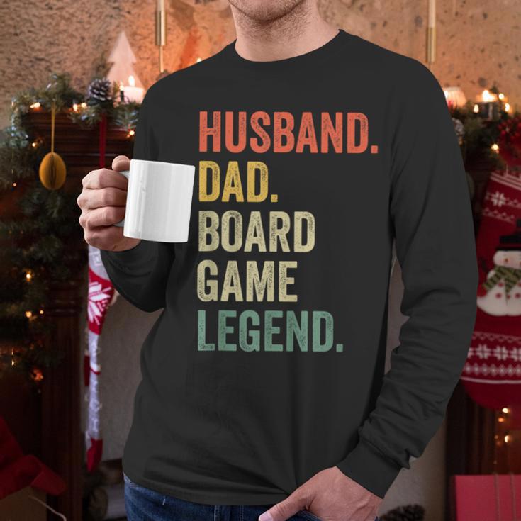 Husband Dad Board Game Night Legend Father Vintage Men Long Sleeve T-Shirt
