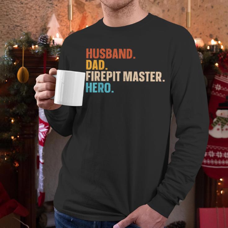 Husband Dad Firepit Master Hero Men Long Sleeve T-Shirt