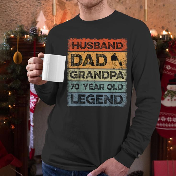 Husband Dad Grandpa 70 Year Old Legend 70th Birthday Vintage Men Long Sleeve T-Shirt