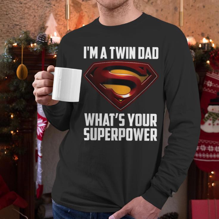 I'm A Twin DAD-What's Your Superpower Men Long Sleeve T-Shirt
