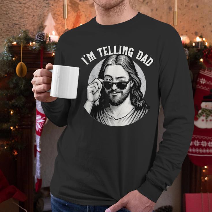 Jesus I'm Telling Dad Jesus Meme Christian & Jesus Men Long Sleeve T-Shirt