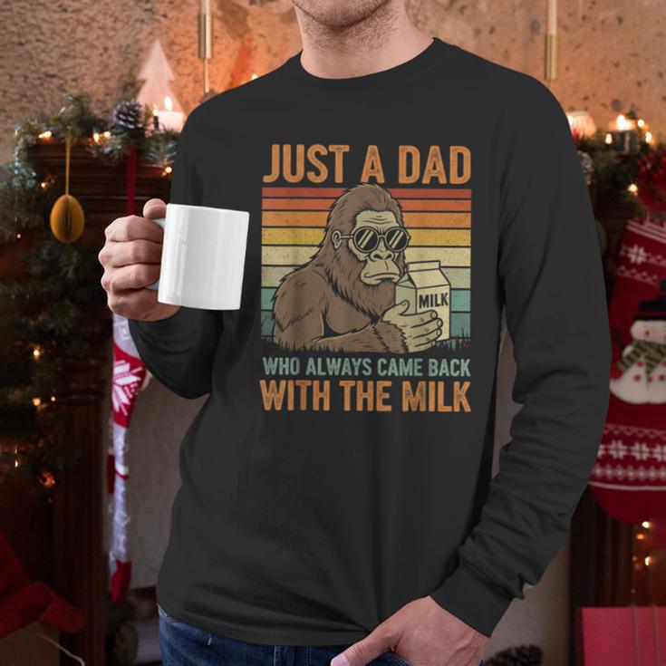 Just A Dad Who Always Came Back With The Milk Daddy Men Long Sleeve T-Shirt