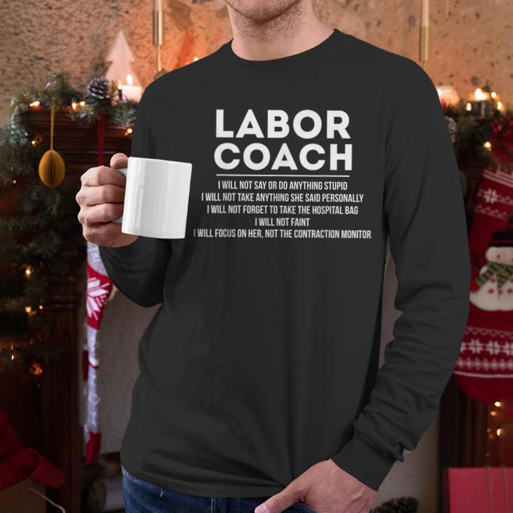 Labor Coach Delivery Checklist For New Dads Men Long Sleeve T-Shirt Labor Coach Delivery Checklist For New Dads Men Long Sleeve T-Shirt