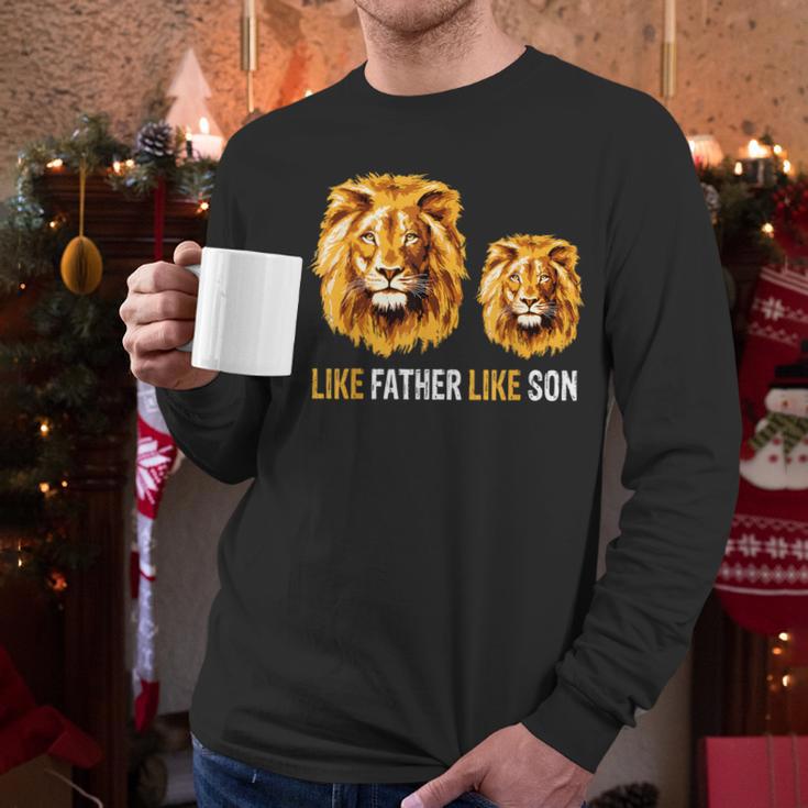 Lion Dad Like Father Like Son Lions Lovers Fathers Day Men Long Sleeve T-Shirt Lion Dad Like Father Like Son Lions Lovers Fathers Day Men Long Sleeve T-Shirt