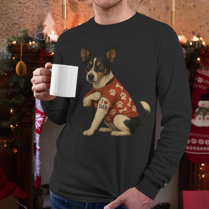 I Love Dad Tattoo Rat Terrier Dad Men Long Sleeve T-Shirt I Love Dad Tattoo Rat Terrier Dad Men Long Sleeve T-Shirt