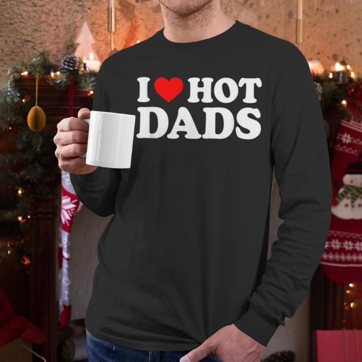 I Love I Heart Hot Dads Shirt Men Long Sleeve T-Shirt