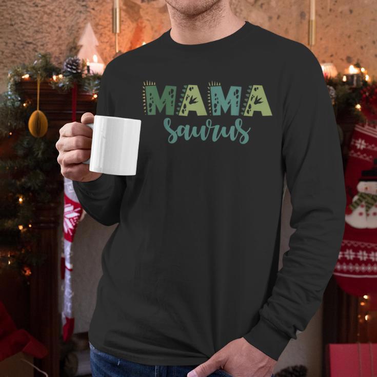 Mama Saurus Dinosaur Birthday Mom Dad Birthday Boy T-Rex Men Long Sleeve T-Shirt