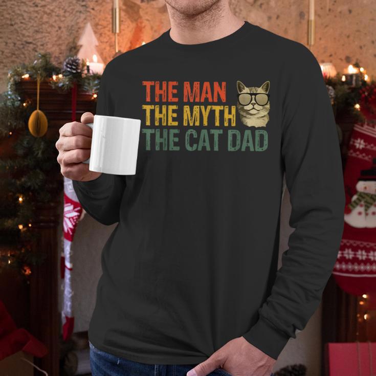The Man The Myth The Cat Dad Cat Daddy Vintage Men Long Sleeve T-Shirt The Man The Myth The Cat Dad Cat Daddy Vintage Men Long Sleeve T-Shirt