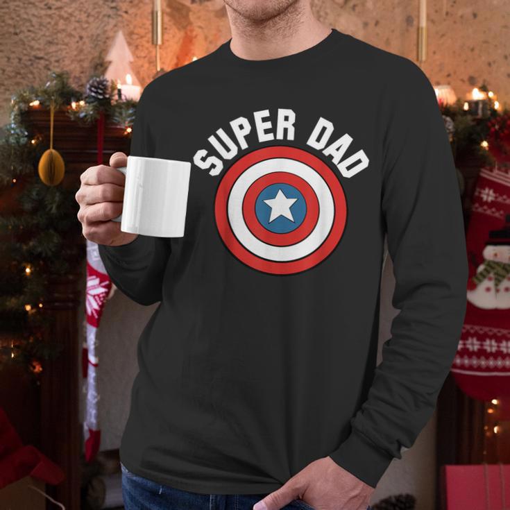 Marvel Father's Day Super Dad Captain America Shield Men Long Sleeve T-Shirt